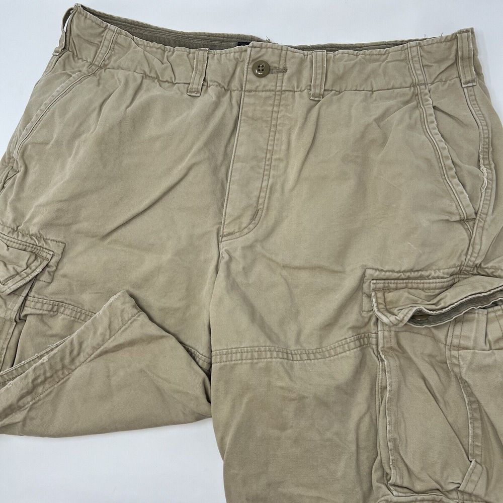 Abercrombie & Fitch Brown Thick Cotton Cargo Shorts Mens 32 Casual Military - Picture 1 of 10